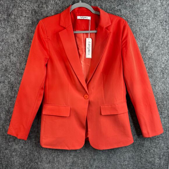 Cicy Bell Jackets & Blazers - Cicy Bell Women's Tailored Blazer Jacket Orange Red Size Medium